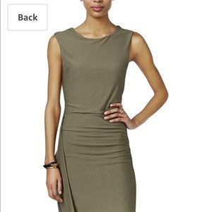 Bar lll olive green Asymmetrical drape dress